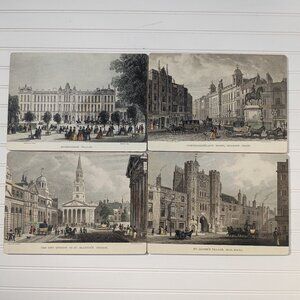 Vintage Lady Clare UK Historical Placemats Set of 4 Melamine London Scenes